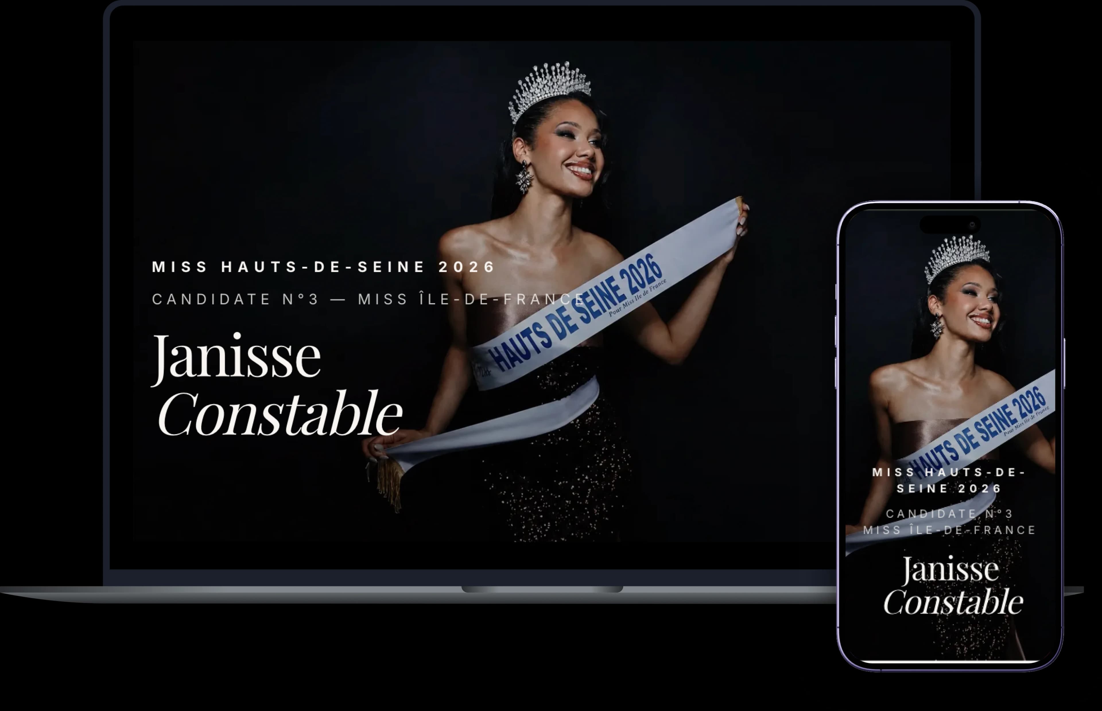Bannière d'accueil du site vitrine Miss Île-de-France
